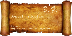 Dostal Fridolin névjegykártya